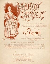 Manon Lescaut  - Song for soprano voice