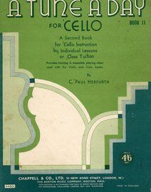 A Tune a day for Cello - Book II - A Second book of 'cello instruction by individual lessons or class tuition