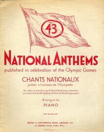 43 National Anthems published in celebration of the Olympic Games - Piano Solo