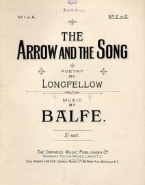 The Arrow and the Song - Song in the key of A Major for Low Voice