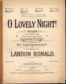 O Lovely Night  - from "Summertime"  - Song Cycle  - In the key of C major