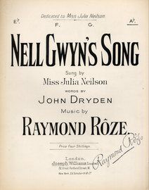 Nell Gwyn's Song - Song in the key of A Flat Major for High Voice
