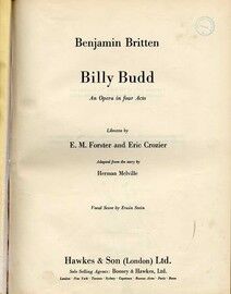 Benjamin Britten - Billy Budd - An Opera in Four Acts - Vocal Score