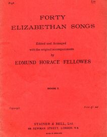 Forty Elizabethan Songs - Book I - 10 Songs for Low Voice