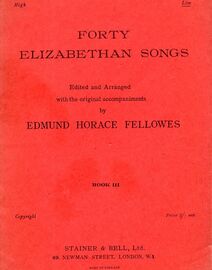 Forty Elizabethan songs, Book III - Low Voice