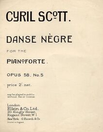 Danse Negre - Op. 58, No. 5 - Piano Solo
