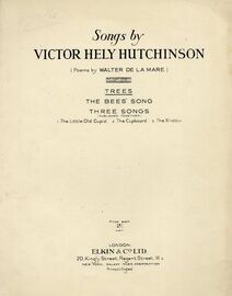 Songs by Victor Hely Hutchinson - Trees - Song for Piano and Voice