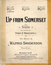 Up from Somerset - Song - In the key of B flat major for Low Voice