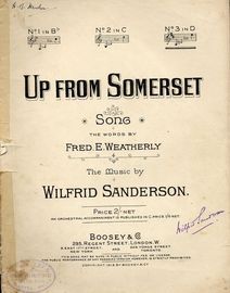 Up from Somerset - Song - In the key of D major for High Voice