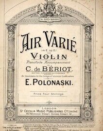 Air Varie in E - Op. 15 - For violin and piano with seperate violin part