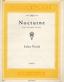 John Field - Nocturne in B flat Major - For Piano - Edition Schott No. 0925