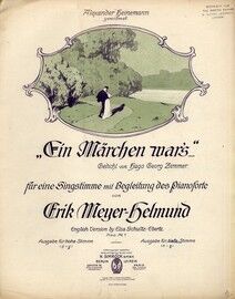 Ein Marchen War's (A Fairy Tale) - Song in the Key of E Minor for Low Voice with Piano Accompaniment - In German and English