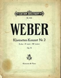 Klarinetten Konzert - No. 2 - In E major - Op. 74 - Edition Breitkopf Nr. 1541 - For Clarinet & Piano