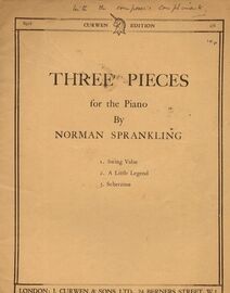 Sprankling - Three Pieces for the Piano - For Piano - Curwen Edition No. 8916