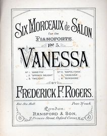 Vanessa, No. 5 of Six Morceaux de Salon