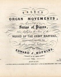 Adagio Movements, Opus 13, No. 19 of "Select Organ Movements, consisting of a Series of Pieces, taken chiefly from the Scores of the Works of the Grea