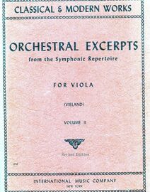 Classical & Modern Works - Orchestral Excerpts from the Symphonic Repertoire - For Viola - Volume II