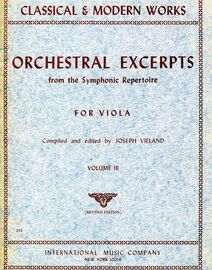 Classical & Modern Works - Orchestral Excerpts from the Symphonic Repertoire - For Viola - Volume III