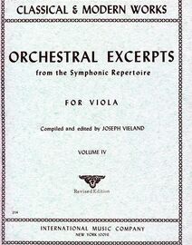 Classical & Modern Works - Orchestral Excerpts from the Symphonic Repertoire - For Viola - Volume IV