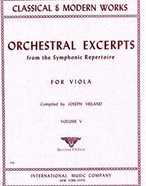 Classical & Modern Works - Orchestral Excerpts from the Symphonic Repertoire - For Viola - Volume V