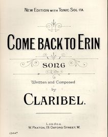 Come Back to Erin - Song