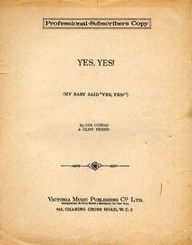 Yes, Yes! (My baby said "yes,yes!") - from the picture Palmy Days - Professional Copy