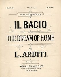 Il Bacio - The Dream of Home - In the key of B flat  major for Low Voice