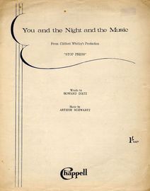 You and the Night and the Music - From Clifford Whitley's production "Stop Press" - For Piano and Voice with Ukulele chord symbol accompaniment
