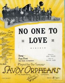 No One to Love - Song Fox Trot - Featuring the Savoy Orpheans