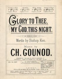 Glory to thee My God This Night - Song in the Key of E flat Major for Soprano Voice - As Sung by Miss Clara Butt