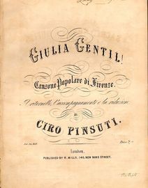 Giulia Gentil! - Canzone Poplare di Firenze - Il Ritornello, l'accompagnamento e la riduzione
