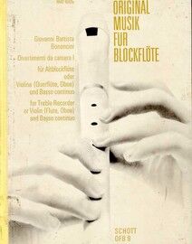 Bononcini - Divertimenti da Camera - For Treble instrument in C and Basso Continuo - Heft I - Edition Schott 5339