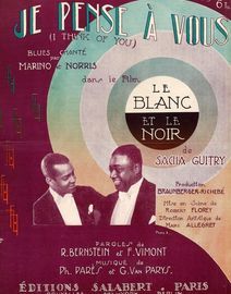 Je Pense a Vous (I Think of You) - Blues Chante par Marino et Norris du film "Le Blanc et le noir" - For Piano and Voice with Ukulele chord symbols -