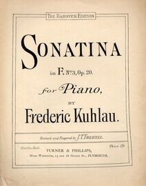 Kuhlau - Sonatina in F (Op. 20, No. 3) - Piano Solo