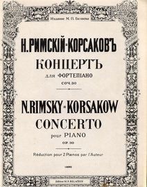 Concerto en ut sharp mineur - Pour Piano et Orchestre - Op. 30 - Reduction pour deux Pianos