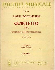 Boccherini - Quintetto in C Major for 2 Violin, 2 Viola and Cello - Op. 62, No. 1 - Diletto Musicale Edition No. 114