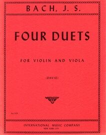Bach - Four Duets for Violin and Viola - Publication No. 1165