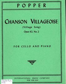 Chanson Villageoise (Village Song) - Opus 62, No. 2 - Cello and Piano