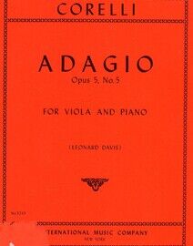 Corelli - Adagio - Opus 5, No. 5 - For Viola and Piano