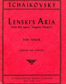 Lenski's Aria from the Opera "Eugene Onegin" - For Tenor - Russian and English Text