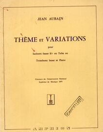 Aubain - Theme et Variations - Saxhorn Basse Si flat ou Tuba ou Trombone Basse et Piano