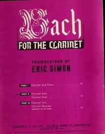 Bach For The Clarinet - Part II - Clarinet Solo and Clarinet Duet