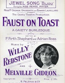 Jewel Song "Bijou" (Marguerite) - Sung by Miss Renee Mayer - From Messrs George Grossmith and Edward Laurillard Gaiety Theatre Production "Faust on To