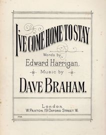 I've Come Home to Stay - Song with Pianoforte accompaniment - Paxton edition No. 774