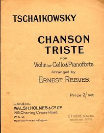 Chanson Triste - For Violin (or Cello) and Pianoforte