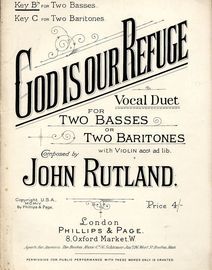 God is our Refuge - Vocal Duet - Key of B flat for Two basses - With Violin accompaniment ad lib.