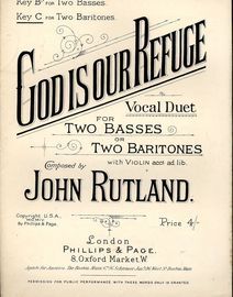 God is our Refuge - Vocal Duet - Key of C for Two Baritones - With Violin accompaniment ad lib.