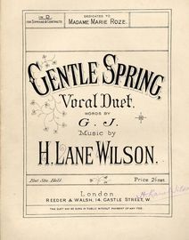 Gentle Spring - In the key of D major for Soprano and Contralto Voice - Vocal Duet
