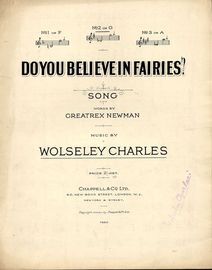 Do You Believe in Fairies? Song in the key of F major for Lower Voice