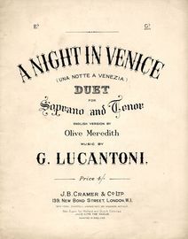 A Night In Venice (Una Notte a Venezia) - Duet in the key of D Flat major for Soprano and Tenor